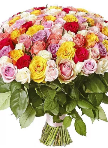 101 Роза микс от интернет-магазина цветов в 