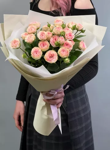 Монобукет из пионовидной розы: «Новизна чувств» от интернет-магазина цветов в 