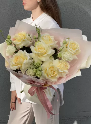 Дуобукет цветов «Крем» от интернет-магазина цветов в 