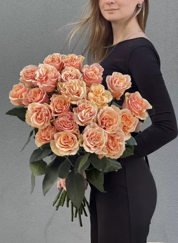 1 одноголовая роза персикового цвет сорта Шиммер от интернет-магазина цветов в 