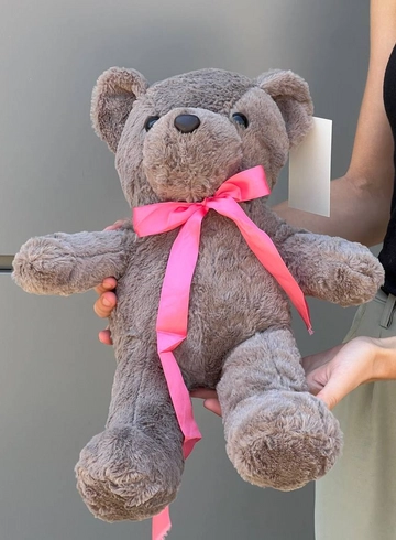 Мягкая игрушка &laquo;Медведь с розовым бантом&raquo; от интернет-магазина цветов в 