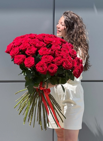 51 высокая красная роза от интернет-магазина цветов в 