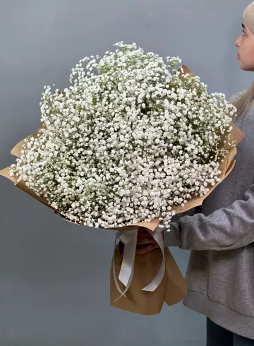 Монобукет из белых гипсофил: «Пух» от интернет-магазина цветов в 