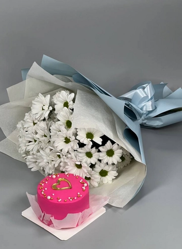 Комбо «Ромашки и Малинки» от интернет-магазина цветов в 