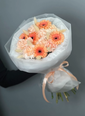 Дуобукет с гвоздиками и герберами от интернет-магазина цветов в 