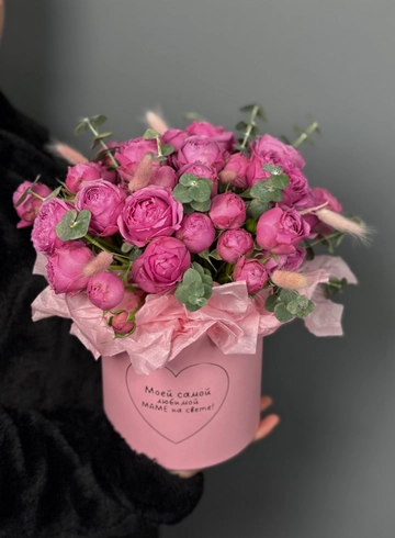 Розовая композиция с мисти баблс от интернет-магазина цветов в 